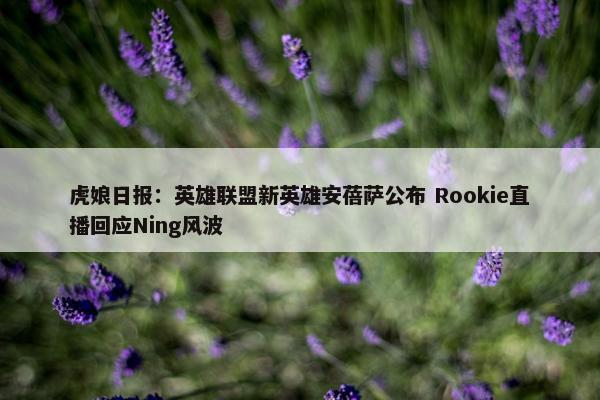 虎娘日报：英雄联盟新英雄安蓓萨公布 Rookie直播回应Ning风波