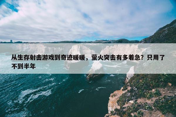 从生存射击游戏到奇迹暖暖，萤火突击有多着急？只用了不到半年