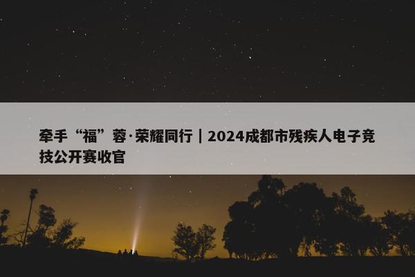 牵手“福”蓉·荣耀同行｜2024成都市残疾人电子竞技公开赛收官