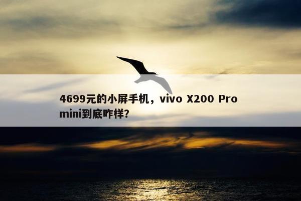 4699元的小屏手机，vivo X200 Pro mini到底咋样？