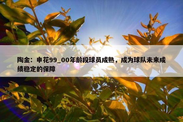 陶金：申花99_00年龄段球员成熟，成为球队未来成绩稳定的保障