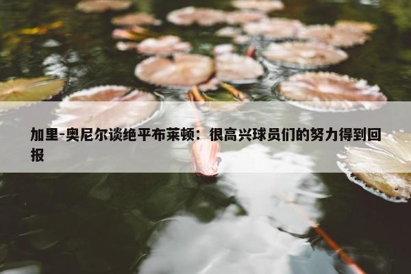 加里-奥尼尔谈绝平布莱顿：很高兴球员们的努力得到回报