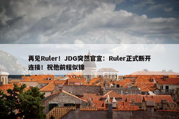 再见Ruler！JDG突然官宣：Ruler正式断开连接！祝他前程似锦