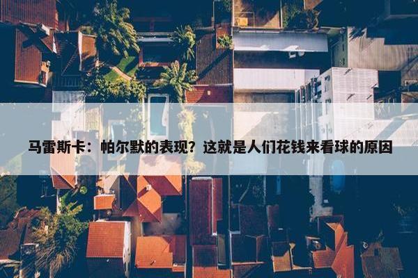 马雷斯卡：帕尔默的表现？这就是人们花钱来看球的原因