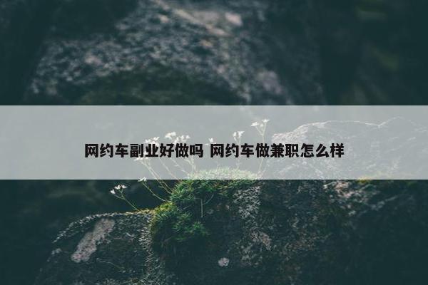 网约车副业好做吗 网约车做兼职怎么样