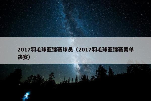 2017羽毛球亚锦赛球员（2017羽毛球亚锦赛男单决赛）