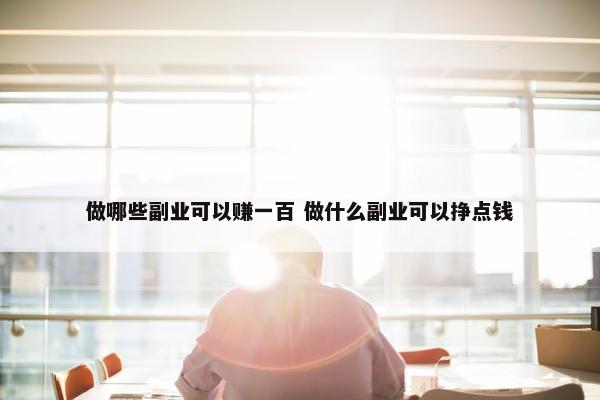 做哪些副业可以赚一百 做什么副业可以挣点钱