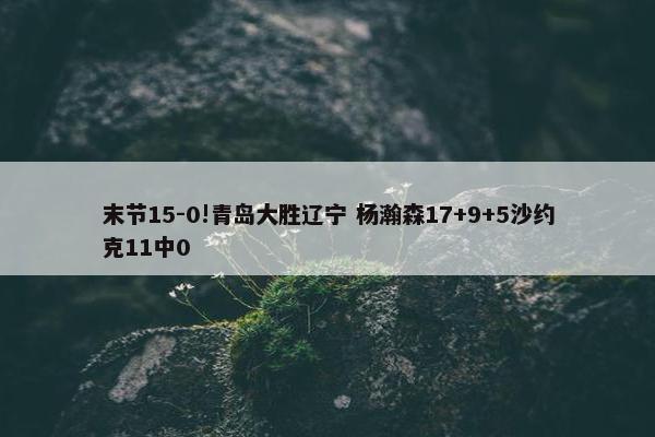 末节15-0!青岛大胜辽宁 杨瀚森17+9+5沙约克11中0