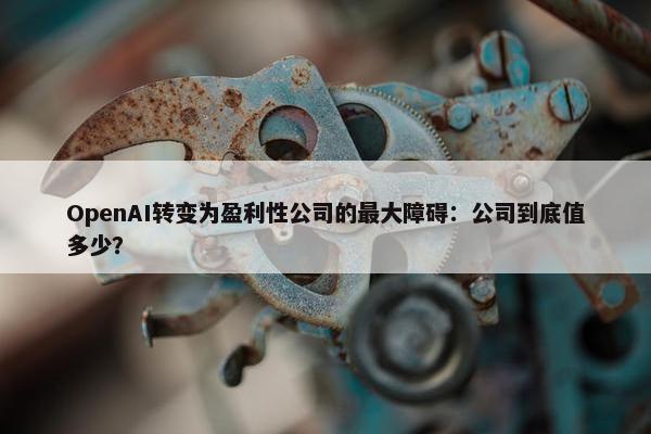 OpenAI转变为盈利性公司的最大障碍：公司到底值多少？