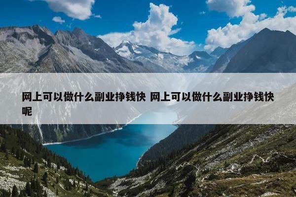 网上可以做什么副业挣钱快 网上可以做什么副业挣钱快呢