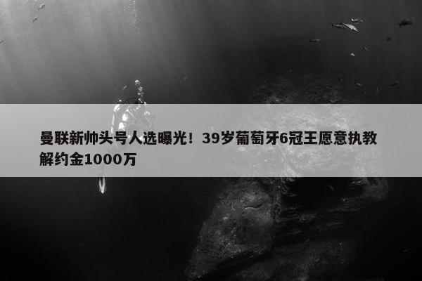 曼联新帅头号人选曝光！39岁葡萄牙6冠王愿意执教 解约金1000万