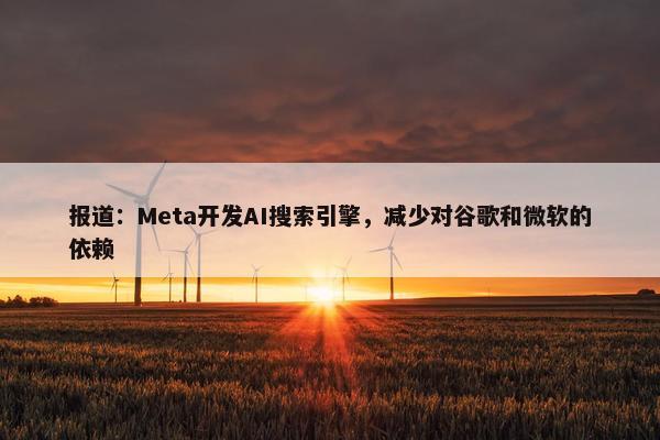 报道：Meta开发AI搜索引擎，减少对谷歌和微软的依赖