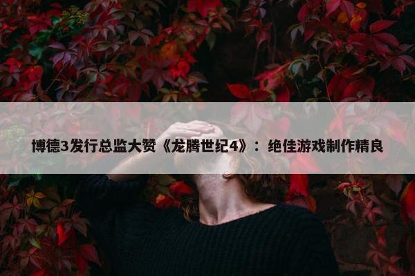 博德3发行总监大赞《龙腾世纪4》：绝佳游戏制作精良