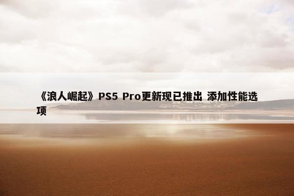 《浪人崛起》PS5 Pro更新现已推出 添加性能选项