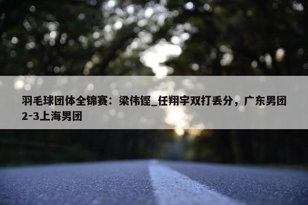 羽毛球团体全锦赛：梁伟铿_任翔宇双打丢分，广东男团2-3上海男团