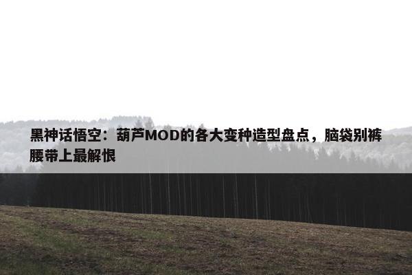 黑神话悟空：葫芦MOD的各大变种造型盘点，脑袋别裤腰带上最解恨