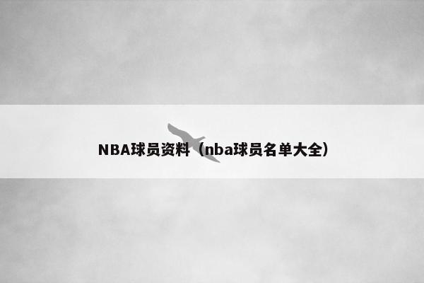 NBA球员资料（nba球员名单大全）