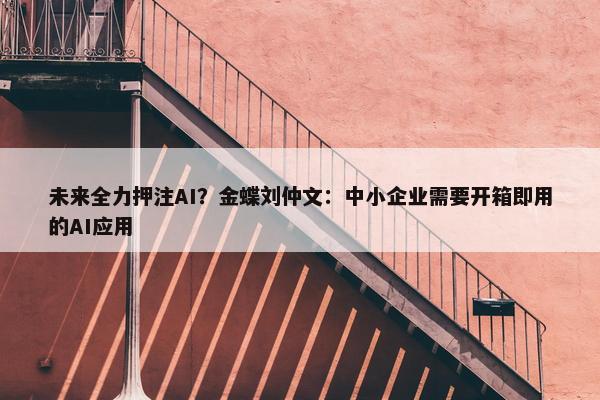 未来全力押注AI？金蝶刘仲文：中小企业需要开箱即用的AI应用