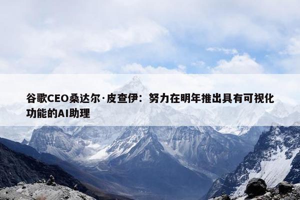 谷歌CEO桑达尔·皮查伊：努力在明年推出具有可视化功能的AI助理