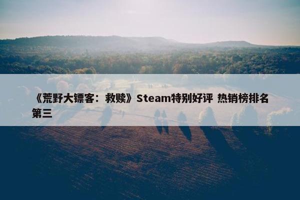 《荒野大镖客：救赎》Steam特别好评 热销榜排名第三