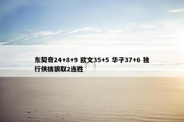 东契奇24+8+9 欧文35+5 华子37+6 独行侠擒狼取2连胜