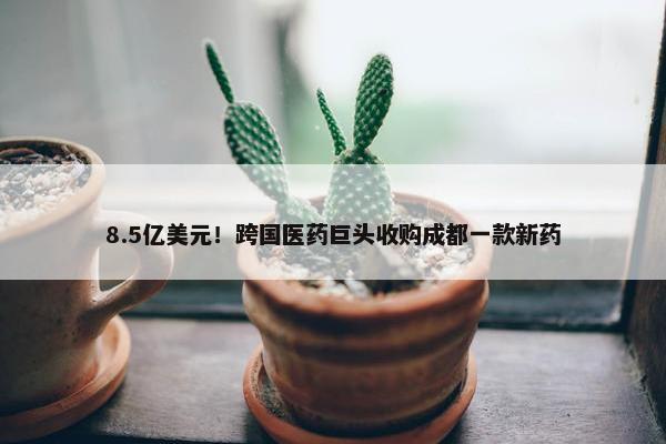 8.5亿美元！跨国医药巨头收购成都一款新药