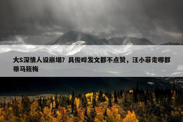 大S深情人设崩塌？具俊晔发文都不点赞，汪小菲走哪都带马筱梅