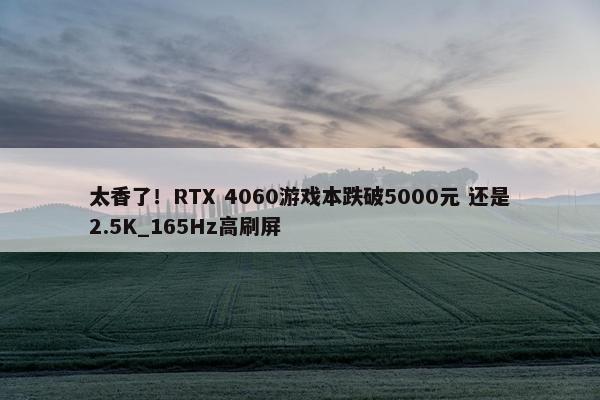 太香了！RTX 4060游戏本跌破5000元 还是2.5K_165Hz高刷屏