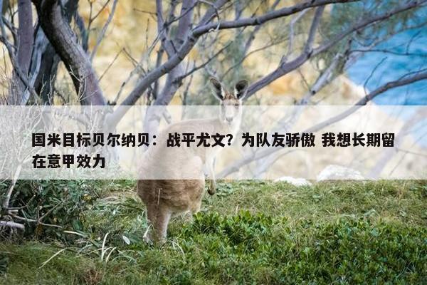 国米目标贝尔纳贝：战平尤文？为队友骄傲 我想长期留在意甲效力