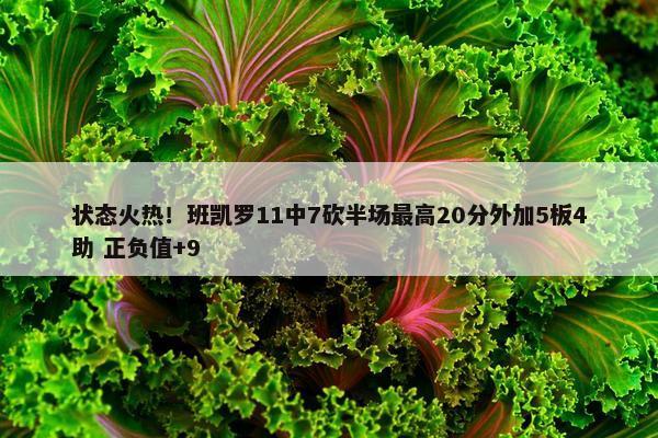 状态火热！班凯罗11中7砍半场最高20分外加5板4助 正负值+9