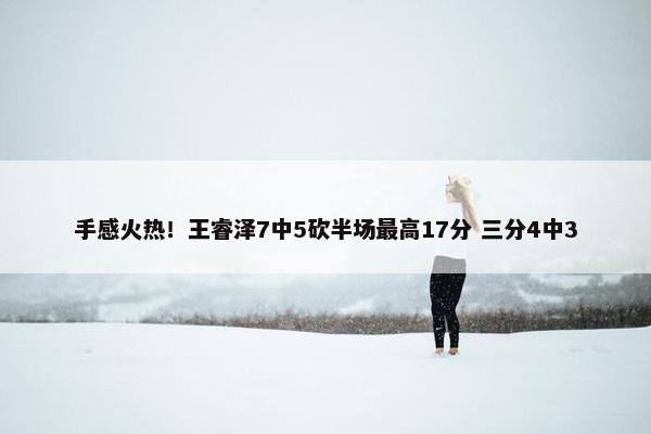 手感火热！王睿泽7中5砍半场最高17分 三分4中3