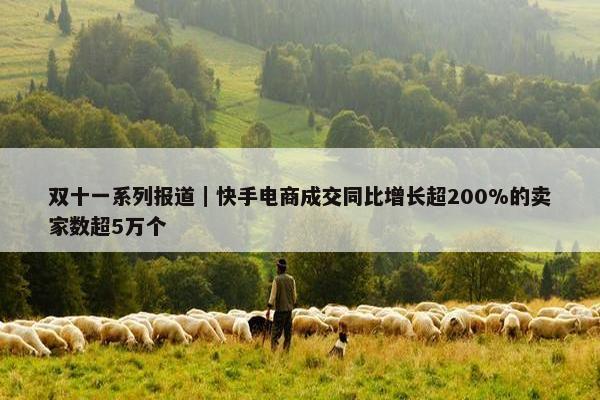 双十一系列报道｜快手电商成交同比增长超200%的卖家数超5万个