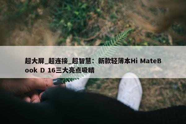 超大屏_超连接_超智慧：新款轻薄本Hi MateBook D 16三大亮点吸睛