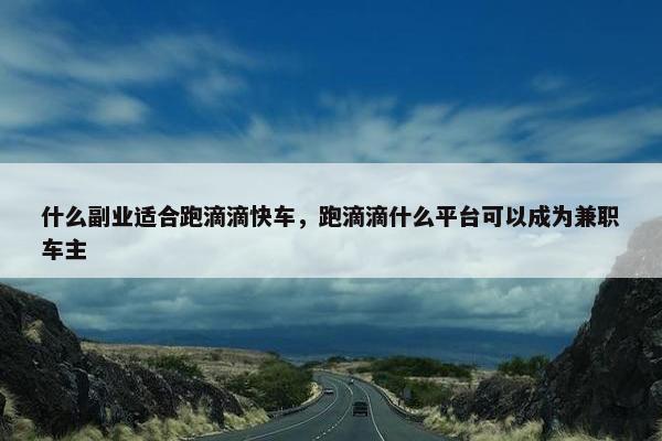 什么副业适合跑滴滴快车，跑滴滴什么平台可以成为兼职车主