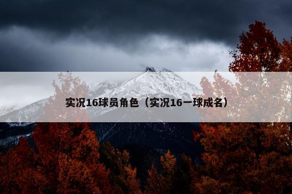 实况16球员角色（实况16一球成名）