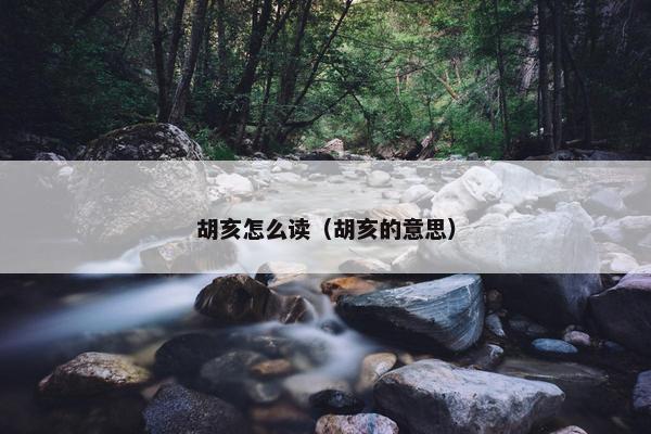 胡亥怎么读（胡亥的意思）