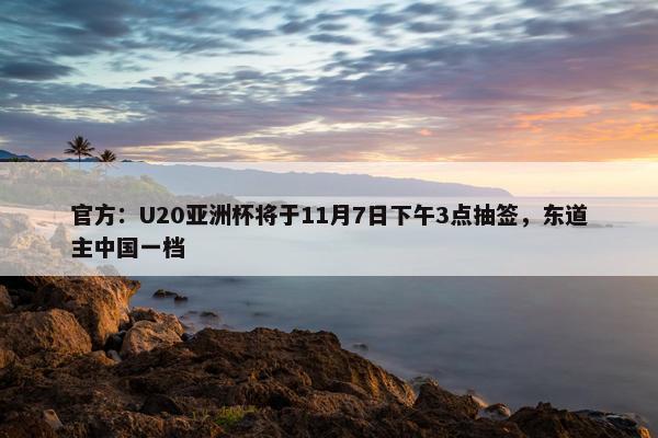 官方：U20亚洲杯将于11月7日下午3点抽签，东道主中国一档