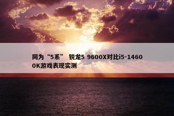 同为“5系” 锐龙5 9600X对比i5-14600K游戏表现实测