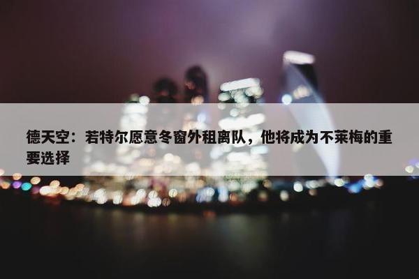 德天空：若特尔愿意冬窗外租离队，他将成为不莱梅的重要选择